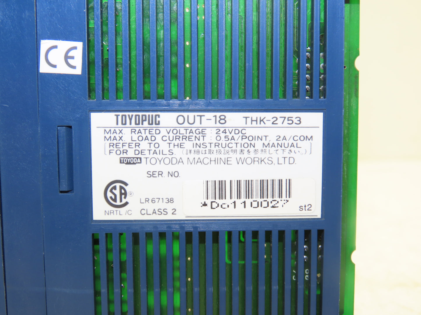Toyoda Machine Works OUT-18 THK-2753 Toyopuc PLC Output Module 24VDC Lot of 4
