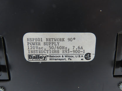 Bailey NSPS01 Network 90 Power Supply 120vac  50/60Hz 7.6A