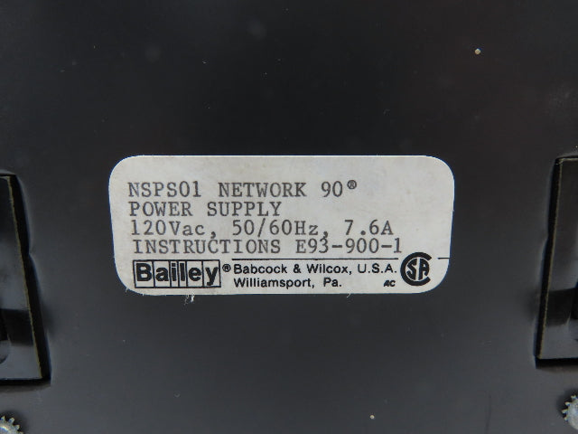Bailey NSPS01 Network 90 Power Supply 120vac  50/60Hz 7.6A