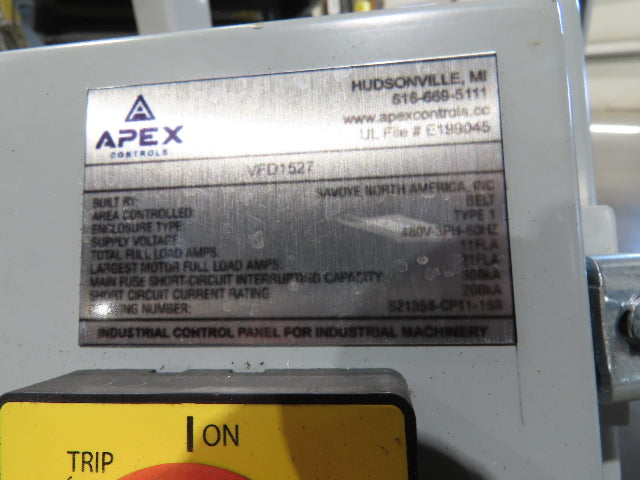 Hytrol HSSHD 37"x 50' Incline Belt Conveyor 7.5Hp 3PH Center Drive 120fpm 12' 6"