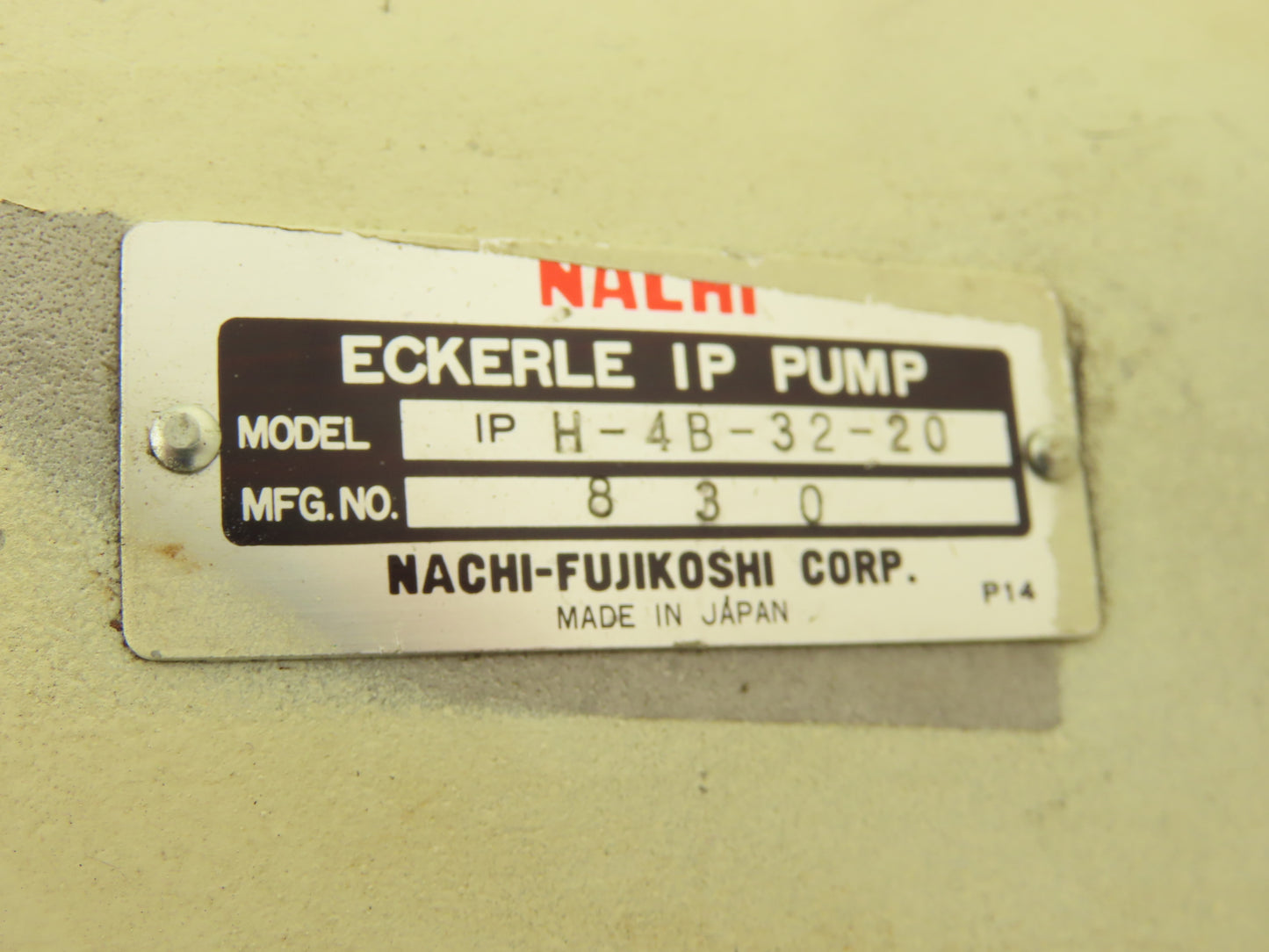 Nachi IP H-4B-32-20 Eckerle IP Hydraulic Gear Pump 15gpm 3600psi 32cm³/rev