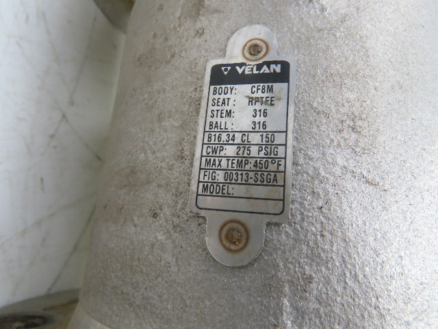 Velan 4-150 Stainless Ball Valve 4" Flanged w/Hytork 425 Pneumatic Actuator