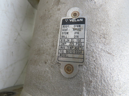 Velan 4-150 Stainless Ball Valve 4" Flanged w/Hytork 425 Pneumatic Actuator