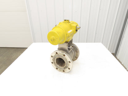 Velan 4-150 Stainless Ball Valve 4" Flanged w/Hytork 425 Pneumatic Actuator