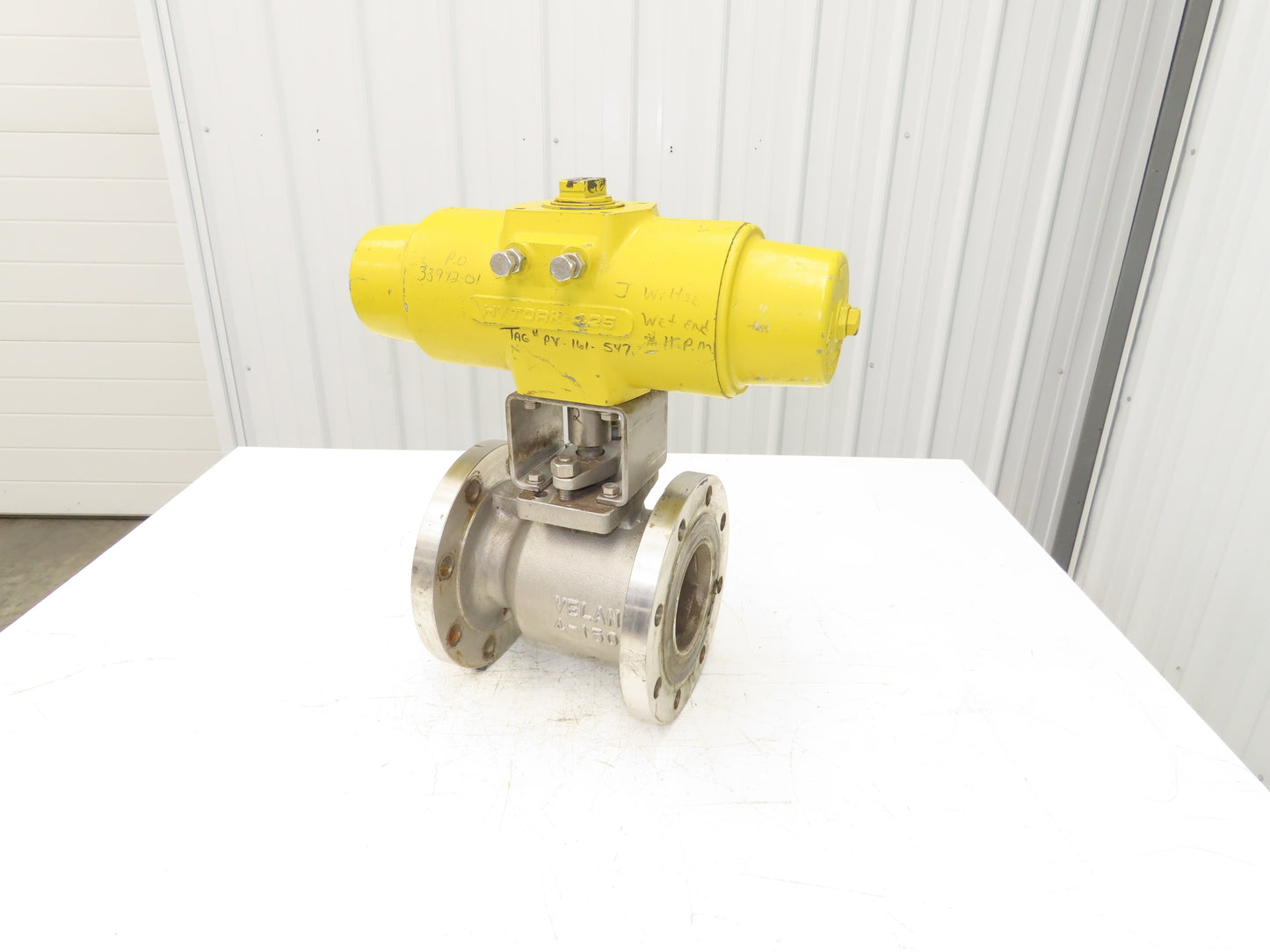 Velan 4-150 Stainless Ball Valve 4" Flanged w/Hytork 425 Pneumatic Actuator