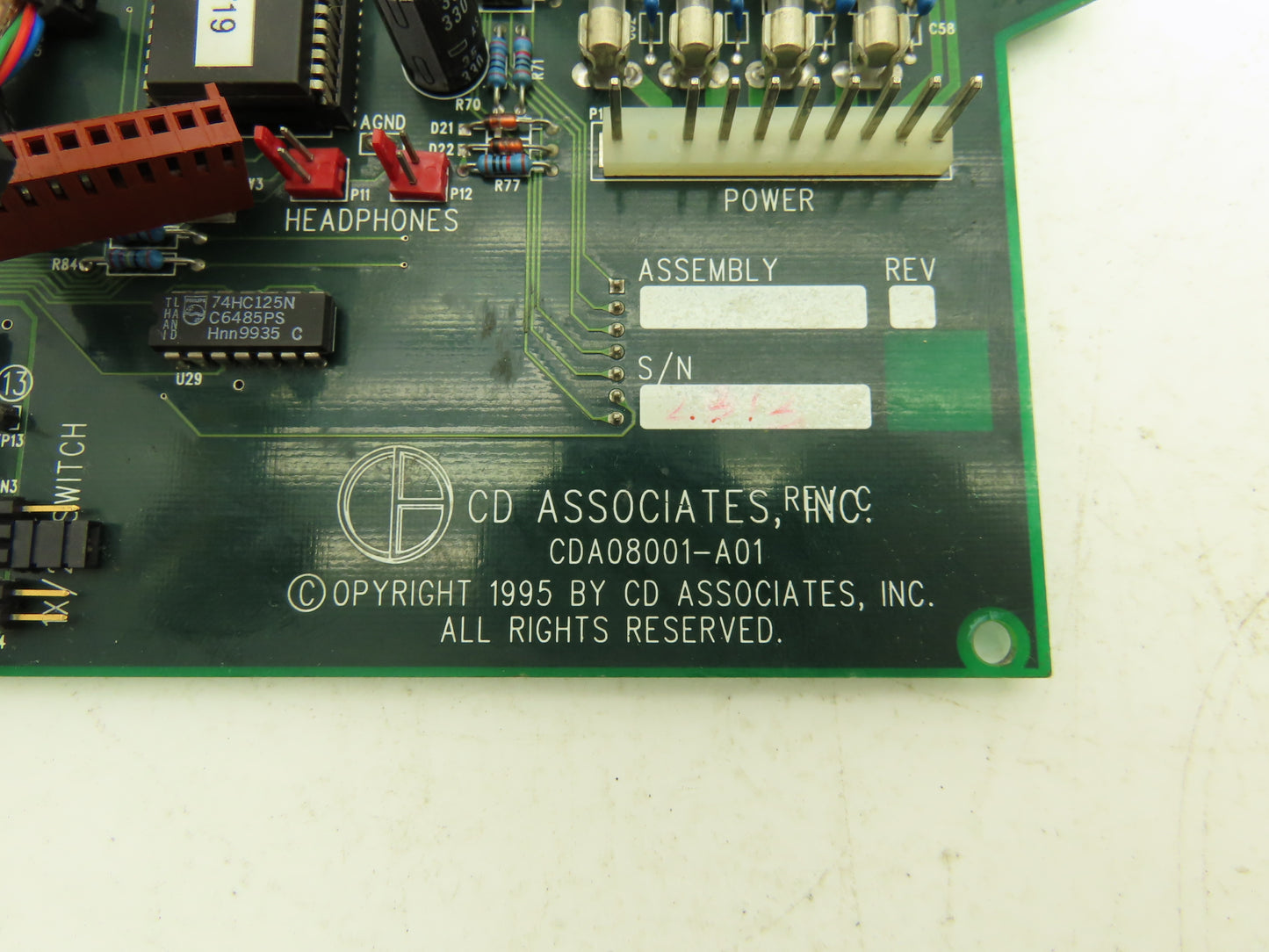 CD Associates CDA08001-A01 CDA08001-A01 Circuit Board Servo Control PCB Module
