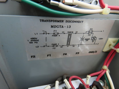 Daykin MDGTA-13 Stepdown Power Transformer 750VA HV 480 LV 120 Outlet