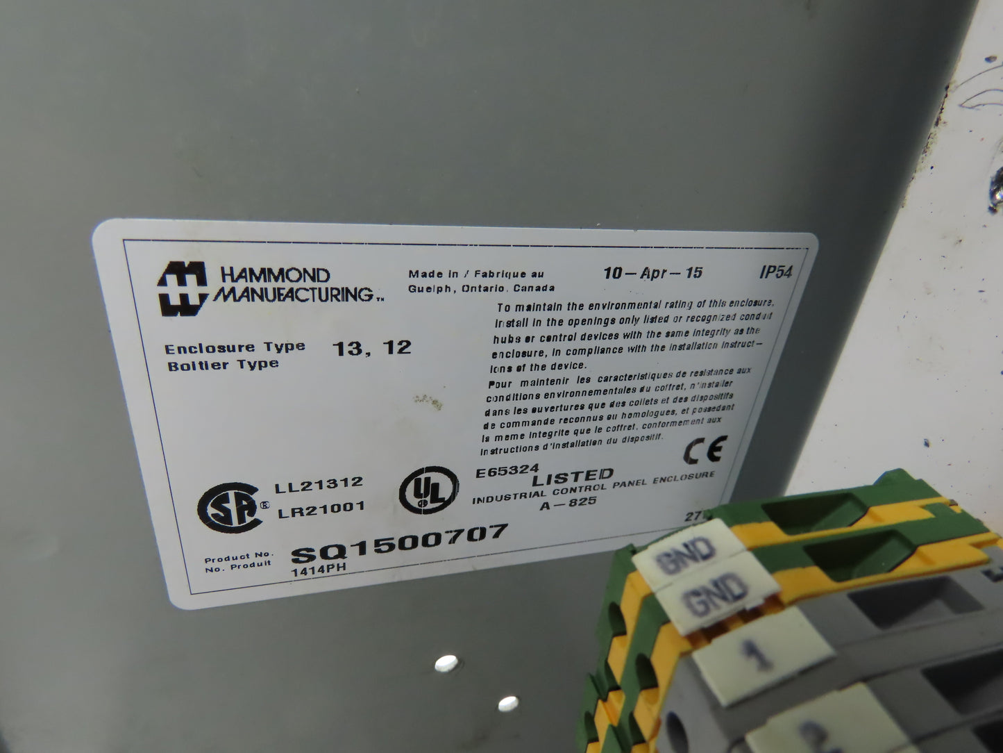 Hammond 1414PH Electrical Enclosure 16x14x6" Wall Mount Control Panel