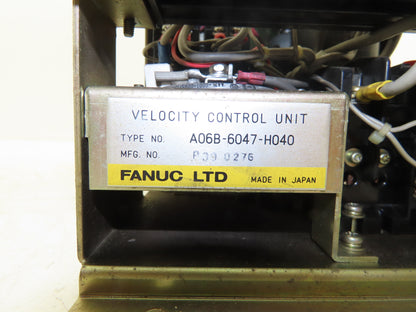 Fanuc A06B-6047-H040 Velocity Control Unit A20B-0009-00320/10D