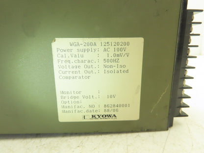 Kyowa WGA-200A Instrumentation Amplifier 100V Strain Gauge 125120200