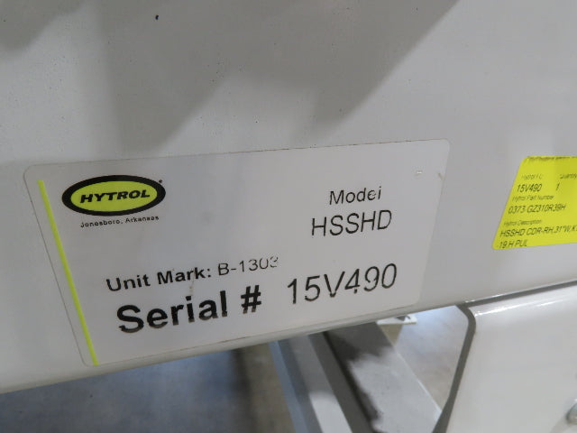 Hytrol HSSHD 31"x 22' Incline Belt Conveyor 2Hp 3PH Center Drive 138fpm