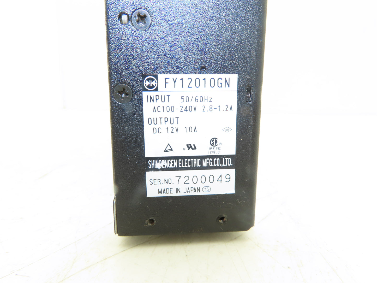 Shindengen Electric FY12010GN DC Power Supply100-240vac Input 12vdc 10A Output
