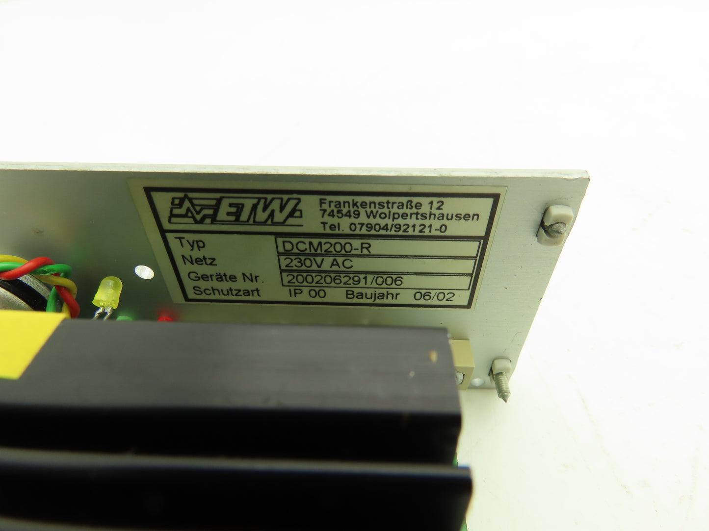 ETW DCM200 Transistor DC Controller 1-Quadrant 230vac Input 0-210vdc Output