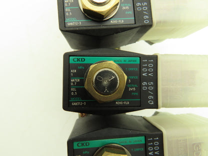 CKD GAB312-3 Pneumatic Air Solenoid 5-Station Valve Manifold 110vac