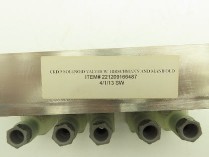 CKD GAB312-3 Pneumatic Air Solenoid 5-Station Valve Manifold 110vac