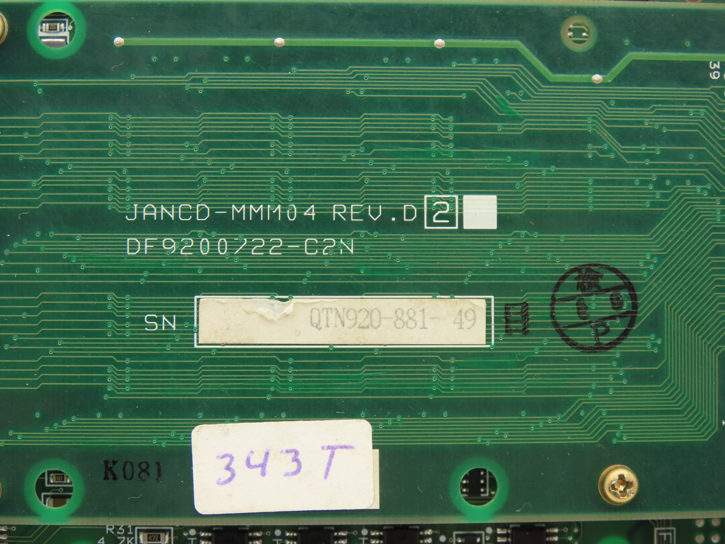 Yaskawa Electric JANCD-MVL01B MVL01B PCB Control Printed Circuit Board Slot Rack