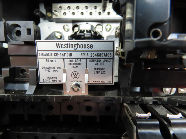 Westinghouse C0-5H1101N Overcurrent Time Delay Relay 1-12 Amp Type C0-5