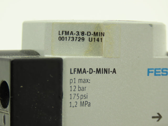 Festo LFMA-3/8-D-MIN Pneumatic Air Treatment Filter 0-175PSI LFMA-D-MINI-A