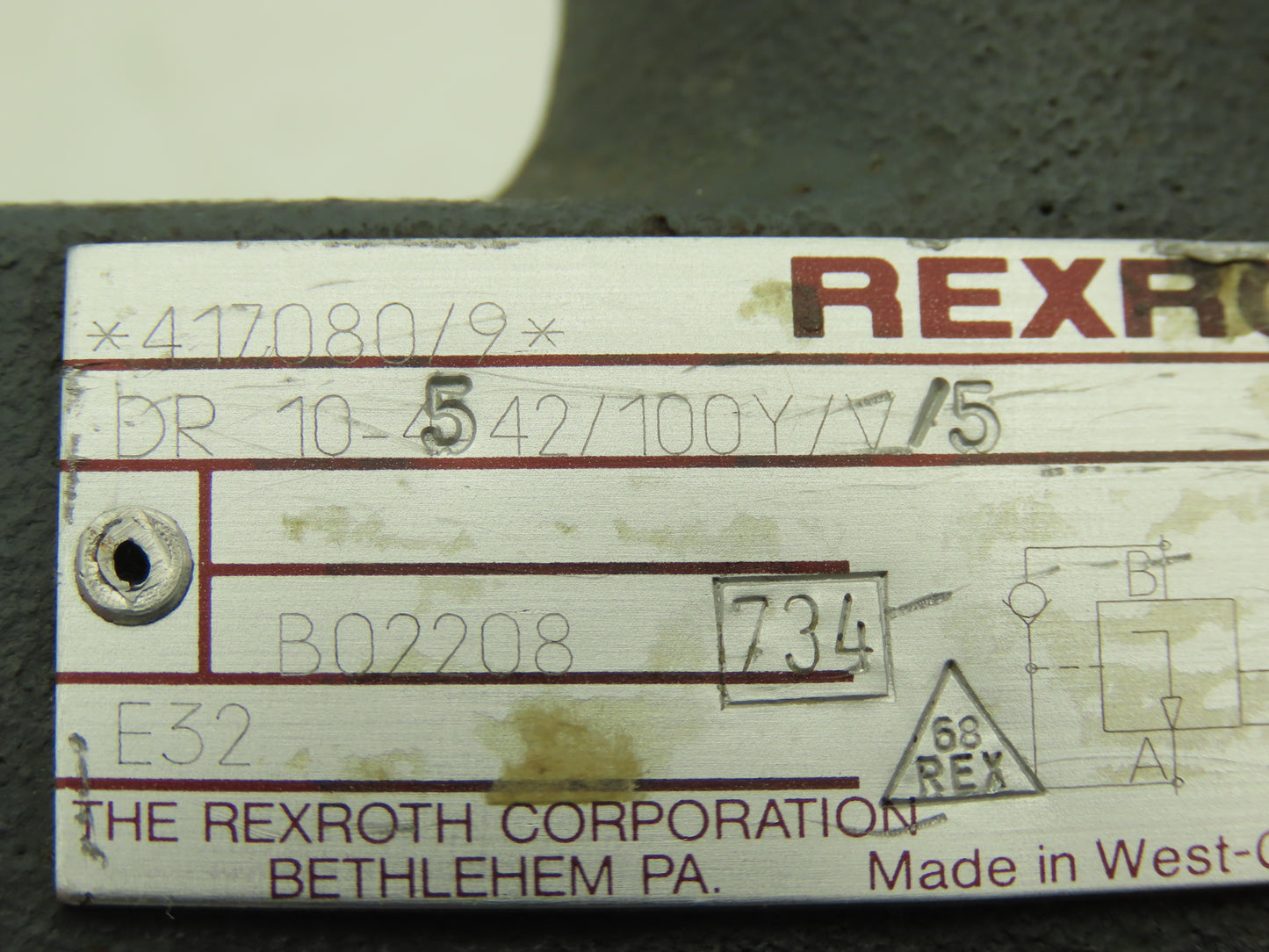 Rexroth DR 10-542/100Y Hydraulic Pressure Reducing Valve *417080/9*