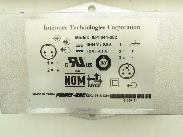Intermec 851-041-002 Power One DC-DC Converter In 15-96V Out 12VDC 4.5 Amps