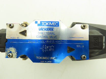 Tokimec DG4V-5-6BL-M-P7L-H-7-40 Hydraulic Directional Solenoid Valve 24VDC