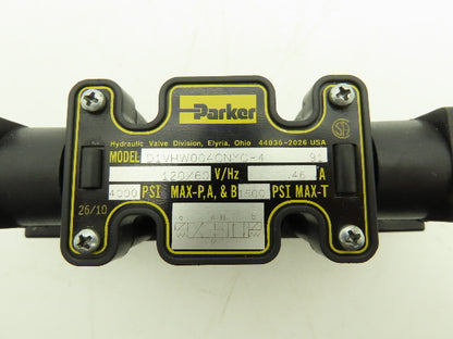 Parker D1VHW004CNYCF4 Hydraulic Directional Solenoid Valve 120VAC 60Hz