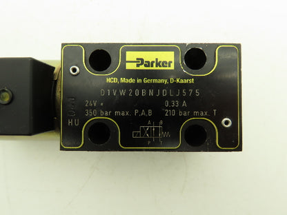 Parker D1VW20BNJDLJ575 Hydraulic Directional Solenoid Valve 24VDC