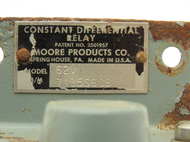 Moore Products 62V 7135S6CB 1/4" Pneumatic Constant Differential Relay