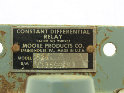 Moore Products 62V 7135S6AK 1/4" Pneumatic Constant Differential Relay