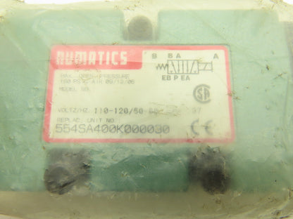 Numatics 554SA400K000030 Pneumatic Air Valve 5 port 4 Way Single 110V Coil