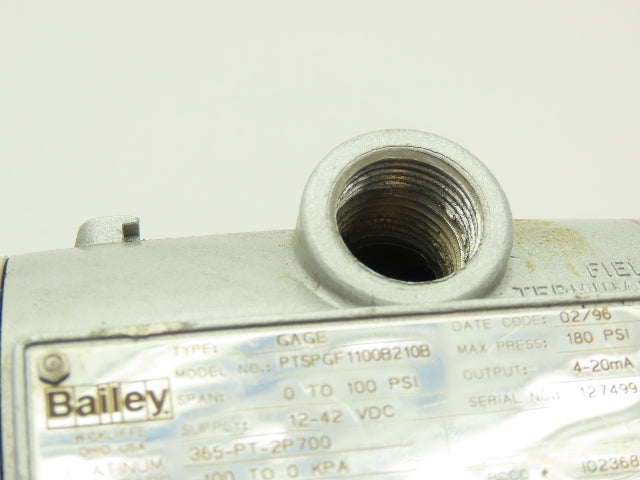 Bailey PTSPGF1100B210B Differential Pressure Transmitter 3-100 PSI 12-42VDC