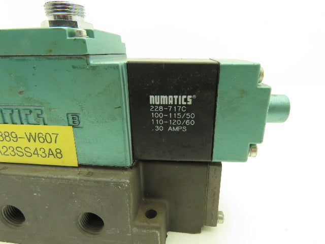 Numatics A23SS43A8|0889-W607 Pneumatic Air Solenoid Valve/Manifold Assembly