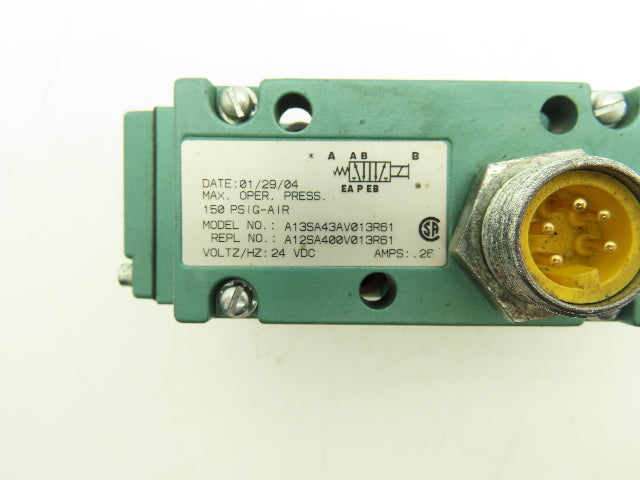 Numatics A13SA43AV013R61 Pneumatic Air Solenoid Valve/Manifold Assembly