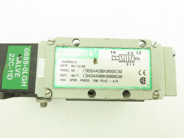 Numatics Pneumatic Air Solenoid Valve/Manifold Assembly 100-120VAC 50/60Hz