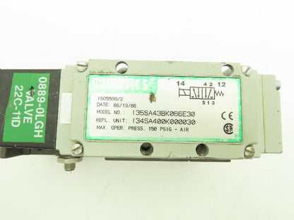 Numatics Pneumatic Air Solenoid Valve/Manifold Assembly 100-120VAC 50/60Hz