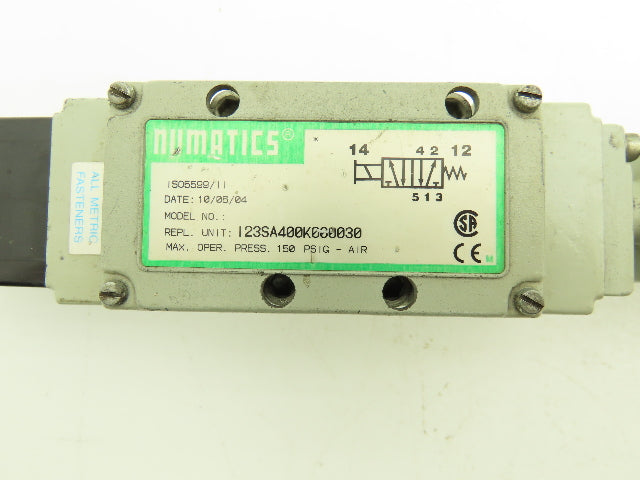 Numatics I23SA400K000030 Pneumatic Air Single Solenoid Valve Lot of 2