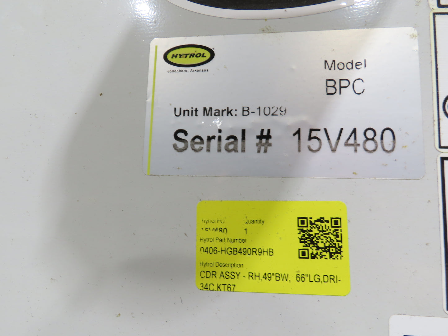 Hytrol BPC 49"x 27' Slider Bed Conveyor 47"Belt 5Hp 3PH Center Drive 183fpm