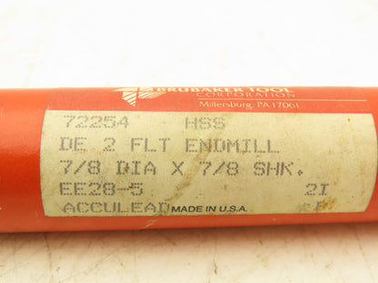 Brubaker Tool 72254 Acculead HSS Endmill 7/8 DIA X 7/8 SHK EE28-5
