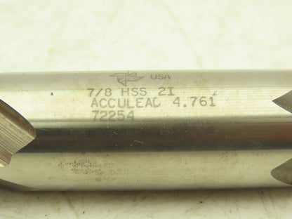 Brubaker Tool 72254 Acculead HSS Endmill 7/8 DIA X 7/8 SHK EE28-5
