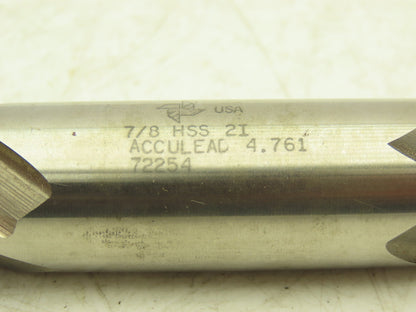 Brubaker Tool 72254 Acculead HSS Endmill 7/8 DIA X 7/8 SHK EE28-5