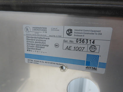 Rittal AE1007 Stainless Electrical Enclosure Junction Box 500x500x20mm 20x20x8"