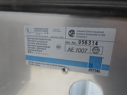 Rittal AE1007 Stainless Electrical Enclosure Junction Box 500x500x20mm 20x20x8"