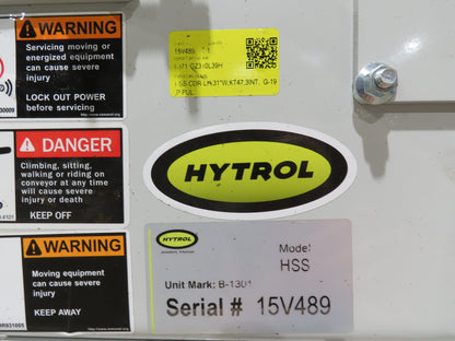 Hytrol HSS 31"x 18' Slider Bed Conveyor 30"Belt 2Hp 3PH Center Drive 140fpm