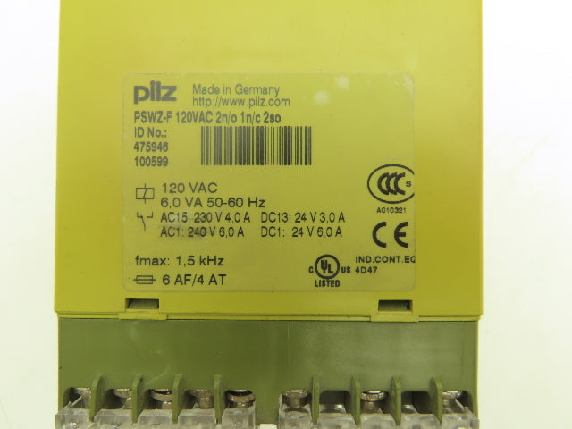 Pilz PSWZ-F Safety Relay Control Module 120VAC