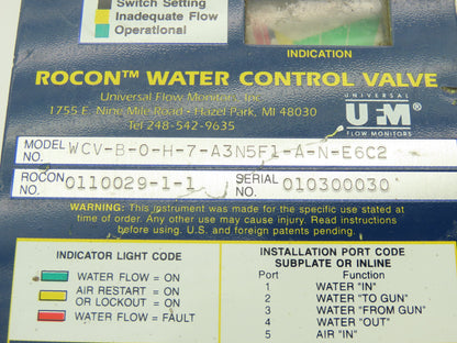 Rocon WCV-B-0-H-7-A3N5F1-A-N-E6C2 Water Control Valve 150PSI 120VAC 0110029-1-1