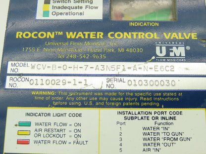 Rocon WCV-B-0-H-7-A3N5F1-A-N-E6C2 Water Control Valve 150PSI 120VAC 0110029-1-1