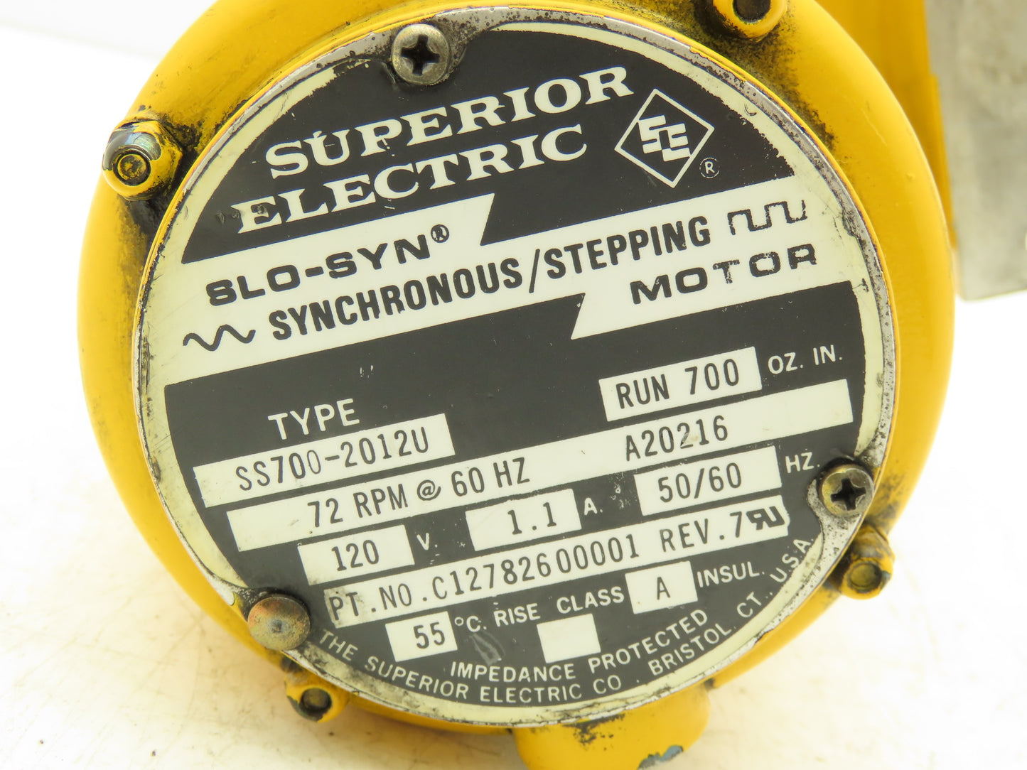 Superior Electric SS700-2012U Slo-Syn Synchronous AC Stepper Motor 120V 72RPM