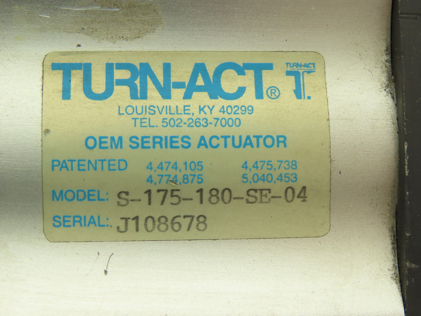 Turn-Act S-175-180-SE-04 Pneumatic Rotary Actuator Double Vane/Acting