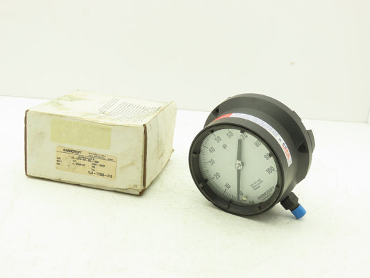 Ashcroft 45-1379-AS-02L-100# Duraguage Pressure Guage 0-100PSI 4.5" Case 1/4"NPT