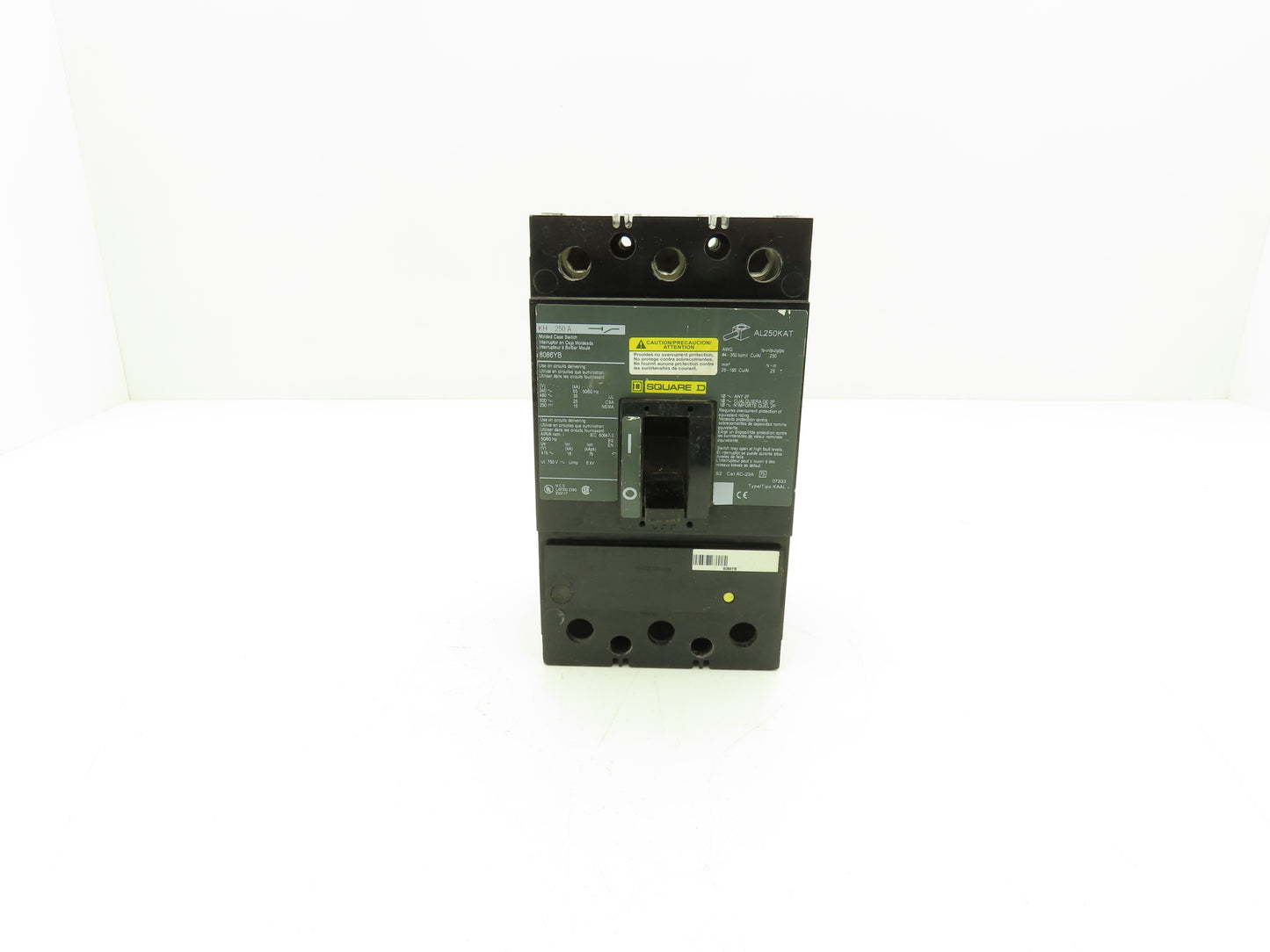 Square D KH-250A Circuit Breaker 250A 600V 3 Pole Green Face